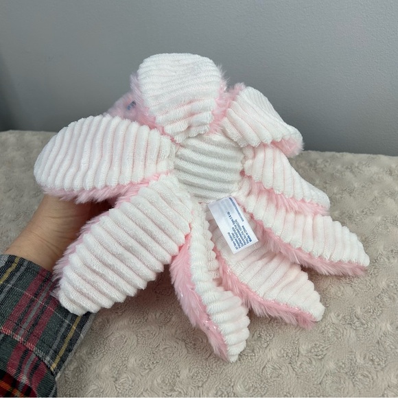 Midwood Brands Pink Octopus Jellyfish Plush Blue Eyes White Ribbed Lovey - Picture 5 of 6